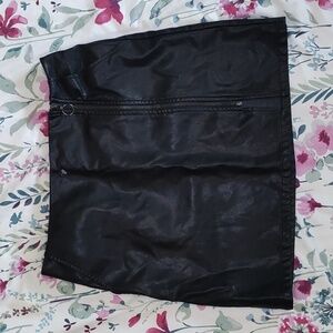 Black leather skirt